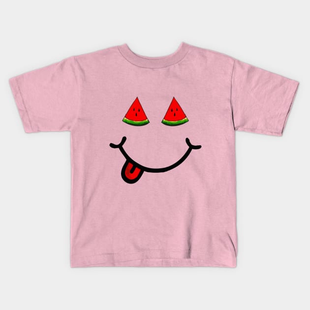 Watermelon & Smile (in the shape of a face) Kids T-Shirt by Tilila